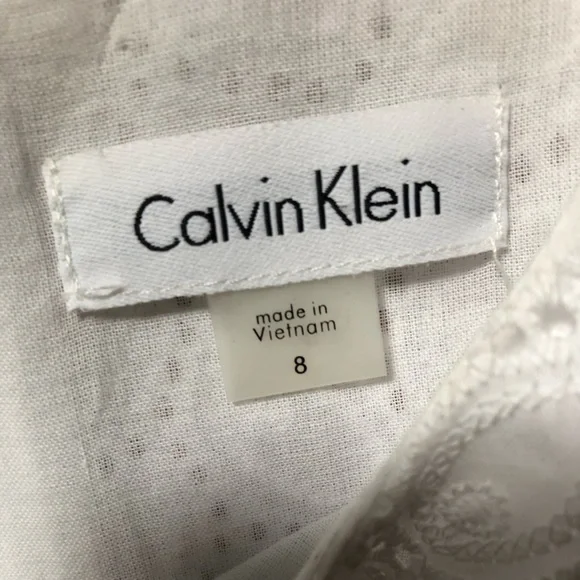 NWT Calvin Klein white eyelet sheath dress - Picture 3 of 6